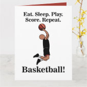 バスケットボールスポーツプレーヤーコーチファン誕生日 カード (黄色い花)