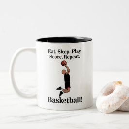 バスケットボールスポーツプレーヤーコーチ ツートーンマグカップ