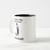 バスケットボールスポーツプレーヤーコーチ ツートーンマグカップ (正面左)