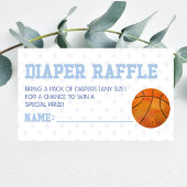 バスケットボールスポーツベビーシャワーおむつラッフル エンクロージャーカード