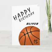 バスケットボールスポーツボーイズハッピーバースデーカード カード (正面)