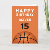 バスケットボールスポーツボーイハッピーバースデー カード (正面)