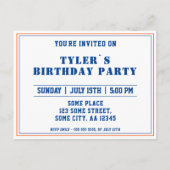 バスケットボールスポーツワンバースデーフォト インビテーションポストカード (裏面)