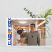 バスケットボールスポーツ写真卒業パーティー 招待状 (スタンド正面)