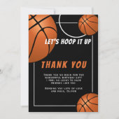 バスケットボールスポーツ子供の誕生日 サンキューカード (正面)