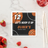 バスケットボールスポーツ子供の誕生日 スタンダードカクテルナプキン (インサイチュ)