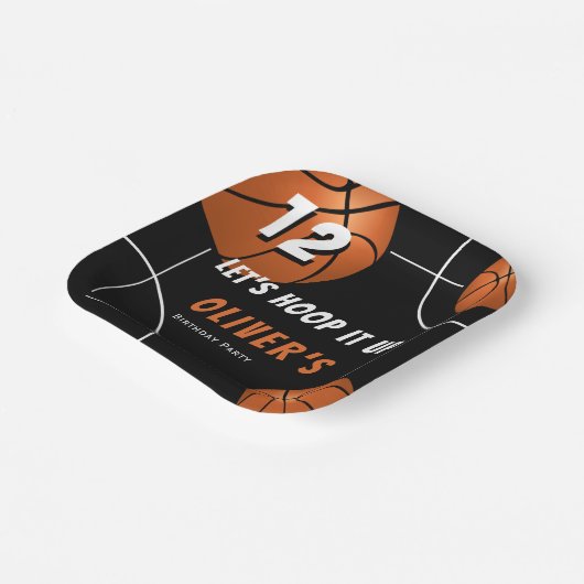 バスケットボールスポーツ子供の誕生日 ペーパープレート (傾斜あり)