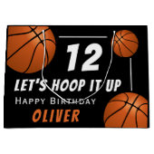 バスケットボールスポーツ子供の誕生日 ラージペーパーバッグ (正面)