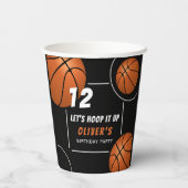 バスケットボールスポーツ子供の誕生日 紙コップ (裏面)