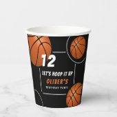 バスケットボールスポーツ子供の誕生日 紙コップ (正面)