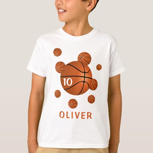 バスケットボールスポーツ年齢,選手の数 Tシャツ (正面)