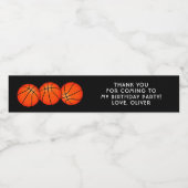 バスケットボールスポーツ誕生日ありがとう ペットボトルラベル (シングルラベル)