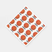 バスケットボールスポーツ誕生日パーティパーソナライズされたー名 スタンダードランチョンナプキン (角)