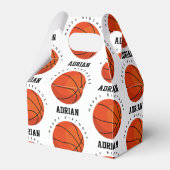 バスケットボールスポーツ誕生日パーティパーソナライズされたー名 フェイバーボックス (正面サイド)