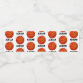 バスケットボールスポーツ誕生日パーティパーソナライズされたー名 ペットボトルラベル (シングルラベル)