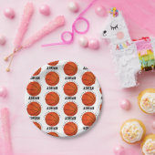 バスケットボールスポーツ誕生日パーティパーソナライズされたー名 ペーパープレート (パーティー)