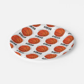 バスケットボールスポーツ誕生日パーティパーソナライズされたー名 ペーパープレート (アングル)