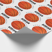 バスケットボールスポーツ誕生日パーティパーソナライズされたー名 ラッピングペーパー (角)