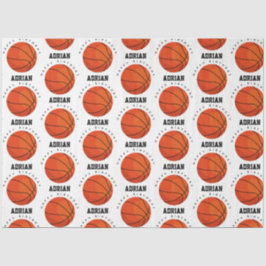 バスケットボールスポーツ誕生日パーティパーソナライズされたー名 薄葉紙