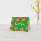 バスケットボールスポーツ誕生日パーティーありがとう カード (黄色い花)