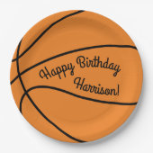バスケットボールスポーツ誕生日パーティー ペーパープレート (正面)