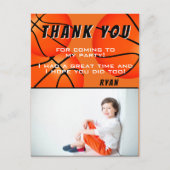 バスケットボールスポーツ誕生日写真サンキューカード ポストカード (正面)