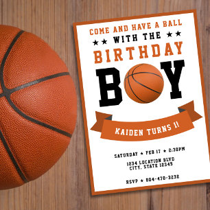 バスケットボールスポーツBday Boy 1st Birthdayパーティー 招待状