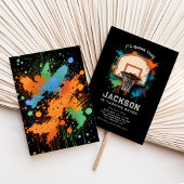 バスケットボールスポーティボーイバースデーパーティーへの招待 招待状