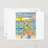 バスケットボールスラムダンクバイタイガー、キツネに守られる ポストカード (正面/裏面)