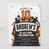 バスケットボールスラムダンクバースデーパーティーの招待 招待状 (正面)