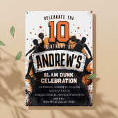 バスケットボールスラムダンクバースデーパーティーの招待 招待状