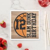 バスケットボールスラムダンクバースデーパーティー スタンダードランチョンナプキン (インサイチュ)