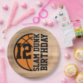 バスケットボールスラムダンクバースデーパーティー ペーパープレート (パーティー)