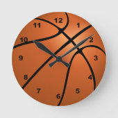 バスケットボールスラム：カスタムスポーツ ラウンド壁時計 (正面)