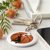 バスケットボールスラムDUNK選手（ボールにフープ付き） キーホルダー (側面)