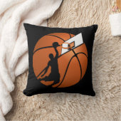 バスケットボールスラムDUNK選手(ボールにフープ付き) クッション (ブランケット)
