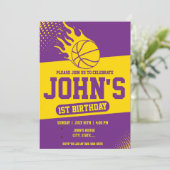 バスケットボールセントバースデー招待状 招待状 (スタンド正面)