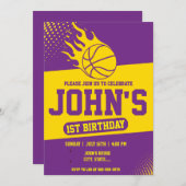 バスケットボールセントバースデー招待状 招待状 (正面/裏面)