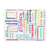 バスケットボールタイポグラフィフレキシブルフォトマグネット マグネット (横)