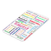 バスケットボールタイポグラフィフレキシブルフォトマグネット マグネット (左側)