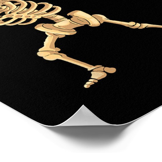 バスケットボールダビングスケルトンメンズボーイズハロウィーンバス ポスター (角)