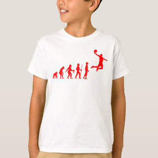 バスケットボールダンクへのヒトの進化がおもしろい Tシャツ