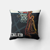 バスケットボールダンクジャンプショットモダンアーバンクールバン クッション (裏面)