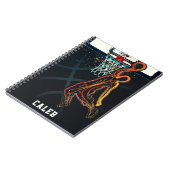 バスケットボールダンクジャンプショットモダンアーバンクールバン ノートブック (左側)