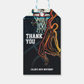 バスケットボールダンクジャンプショット誕生日パーティー ギフトタグ (正面)