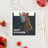 バスケットボールダンクジャンプショット誕生日パーティー スタンダードカクテルナプキン (インサイチュ)