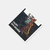 バスケットボールダンクジャンプショット誕生日パーティー スタンダードカクテルナプキン (角)