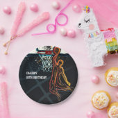 バスケットボールダンクジャンプショット誕生日パーティー ペーパープレート (パーティー)