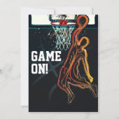 バスケットボールダンクジャンプショット誕生日パーティー 招待状 (裏面)