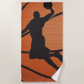 バスケットボールダンク ビーチタオル (正面)